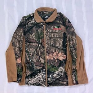 Vintage 1990’s Men’s Mossy Oak Camo Camouflage Fleece Jacket (Size M)